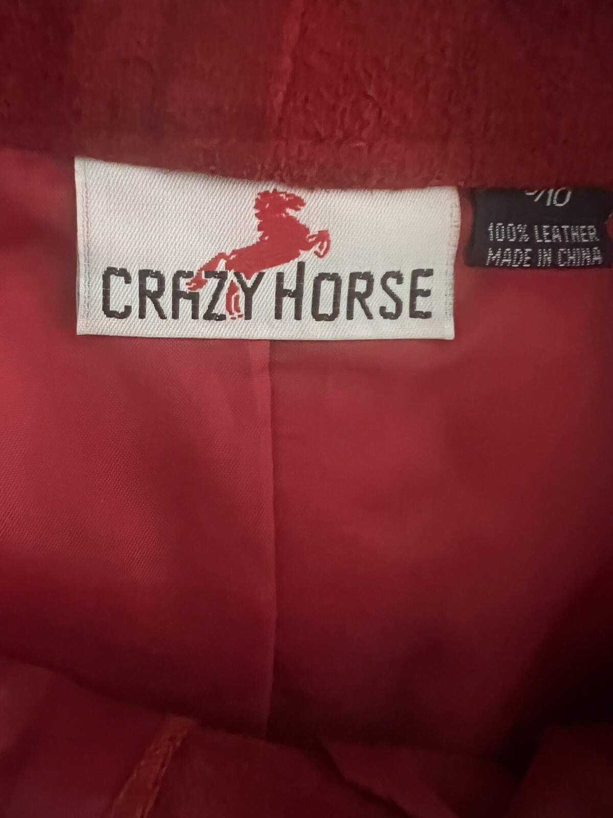 Crazy Horse 100% Leather Skirt Red Size 9/10 Vintage