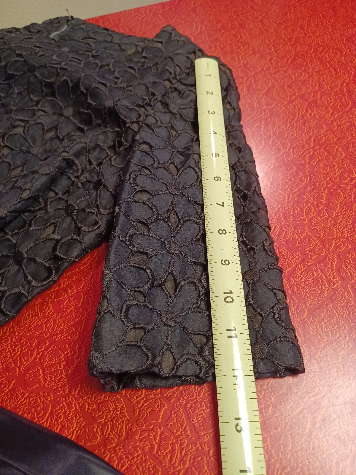 True Vtg Mid-century 1950s 1960s Black Embroidered Cutout Cocktail Dress Mod MCM