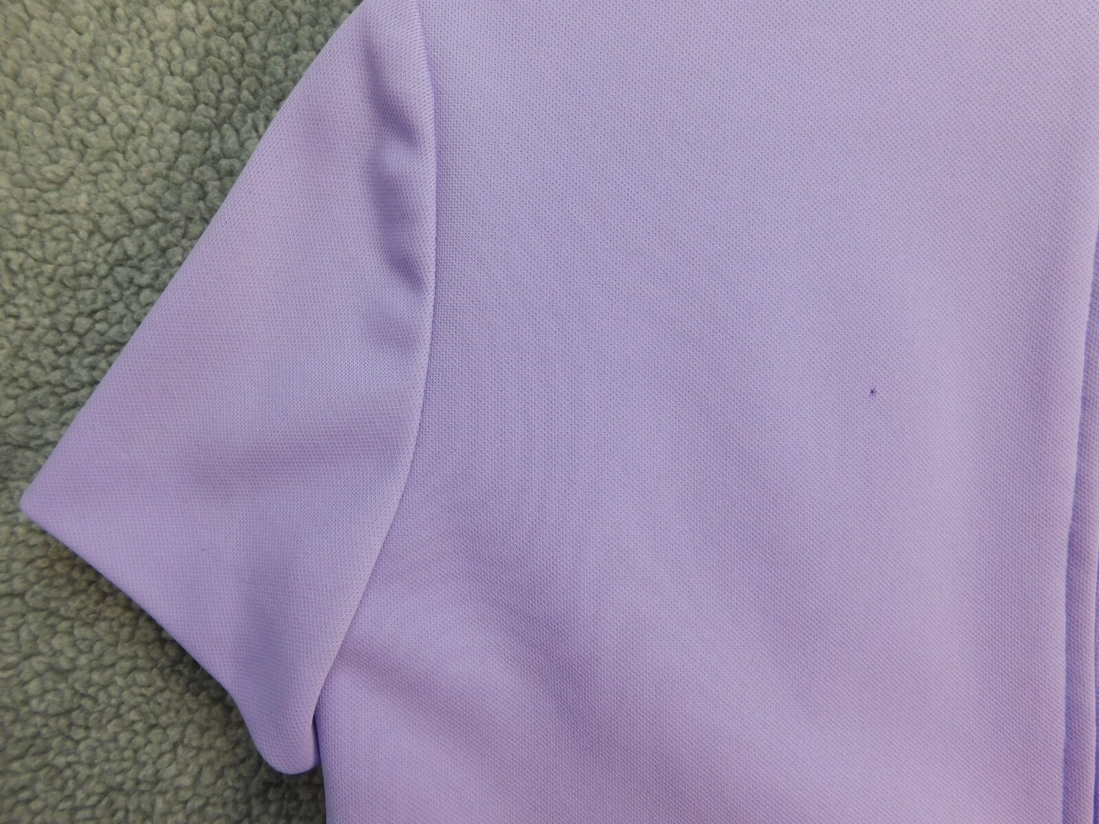 VTG Susan Thomas Women’s S Cap Sleeve Pattern Collar Short Sleeve Purple Shirt
