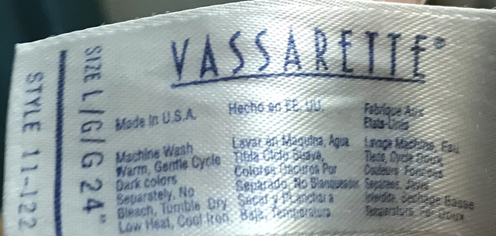 Vassarette Black 1/2 Slip L Elastic Waist USA Slit On Side Lace Trim Length 24”