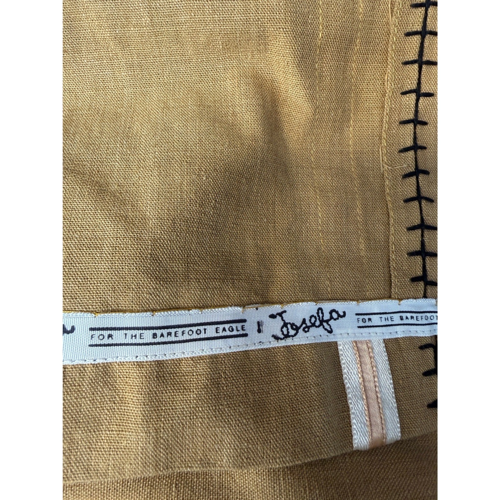 Josefa Vintage 70s 100% Cotton Long Kaftan Maxi Dress Size M Yellow Embroidered