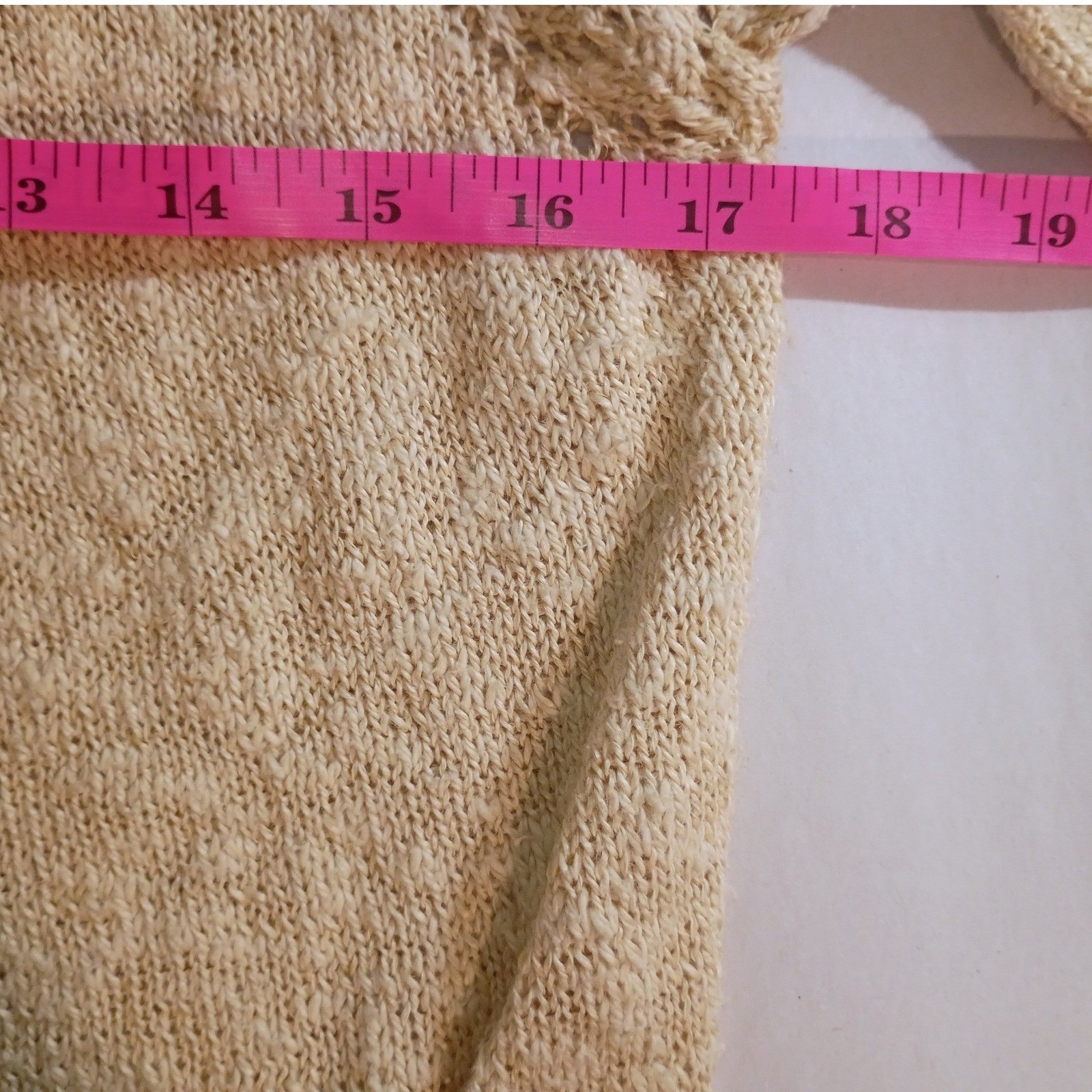 Vintage Handmade Pointelle Knit Cardigan Dress Oatmeal Beige Longline Midi XL