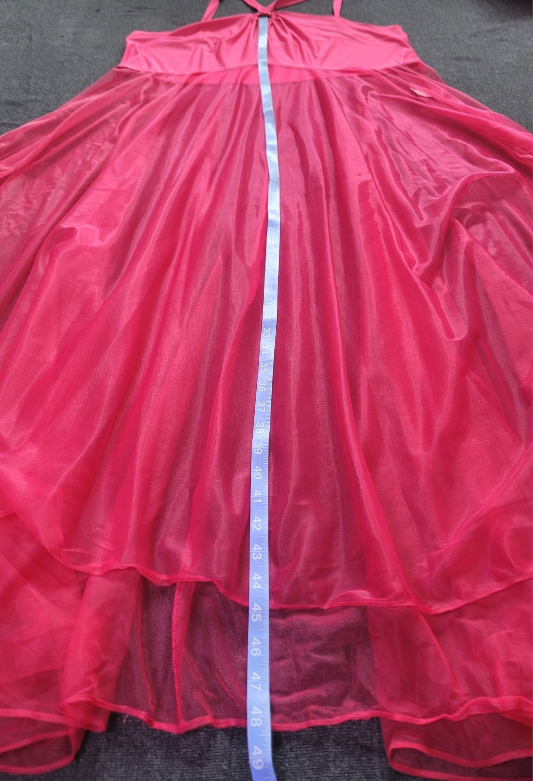 Vintage 90s Y2K Deadstock Plus Size Maxi Lingerie Halter Dress Hot Pink 1x/2x