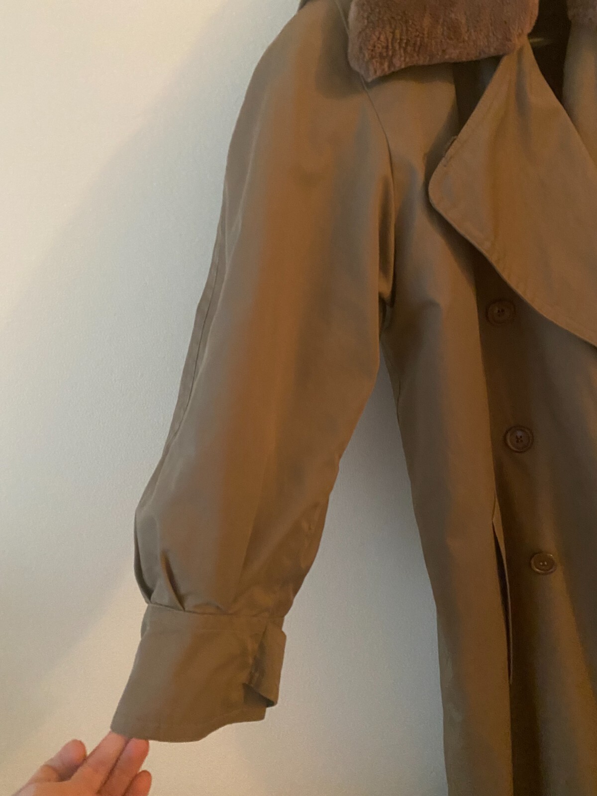 Yves Saint Laurent Collection Trench Coat with fur lining 1980s VTG