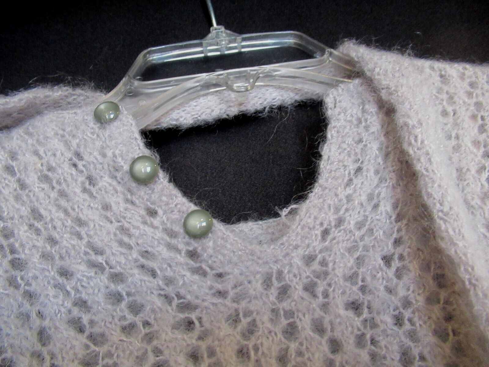 Gray knit shift dress and matching slip, c. 1960s, 32″ chest