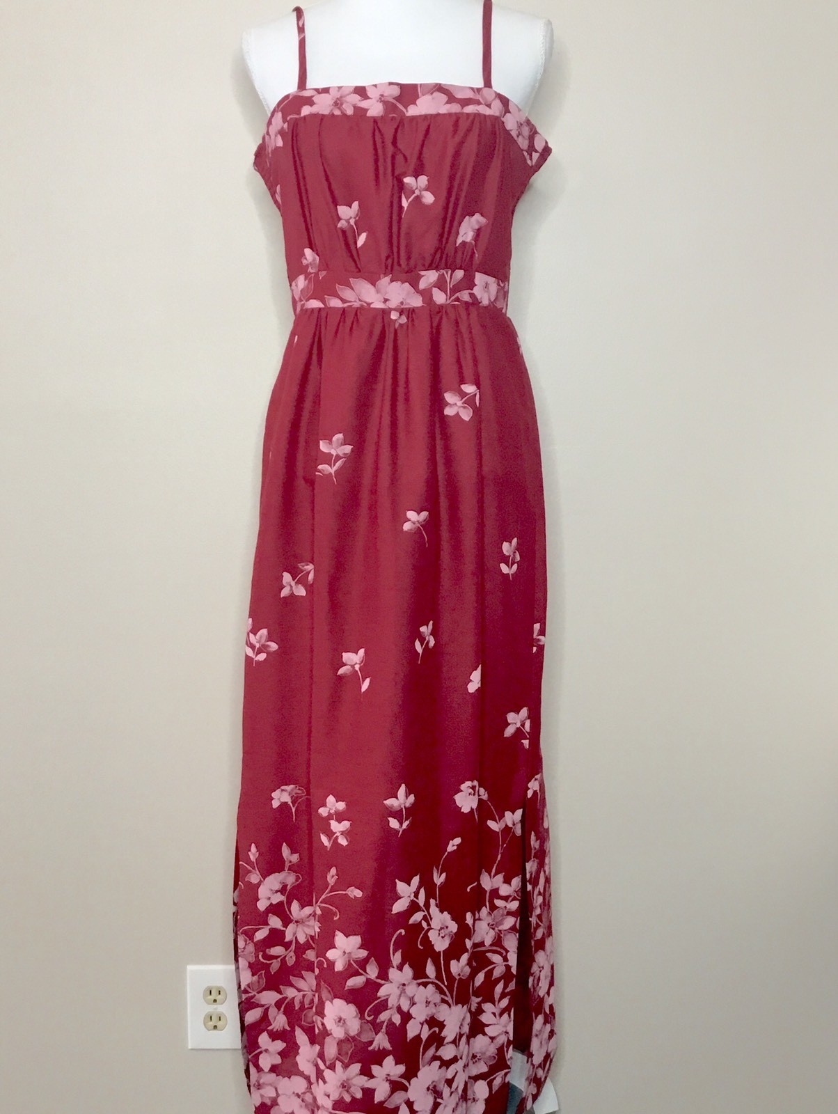 Vintage Mark Christopher Young Hawaii Dress Sz 14 Women’s Maxi Floral Sundress