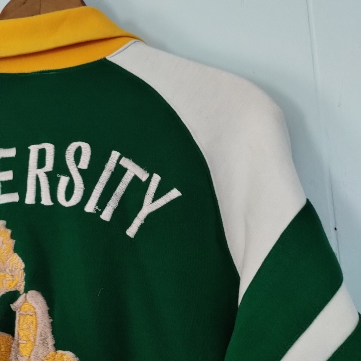 Rare 60s 70s Vintage Athletic Warmup University Guam Womens Made Korea Size 40