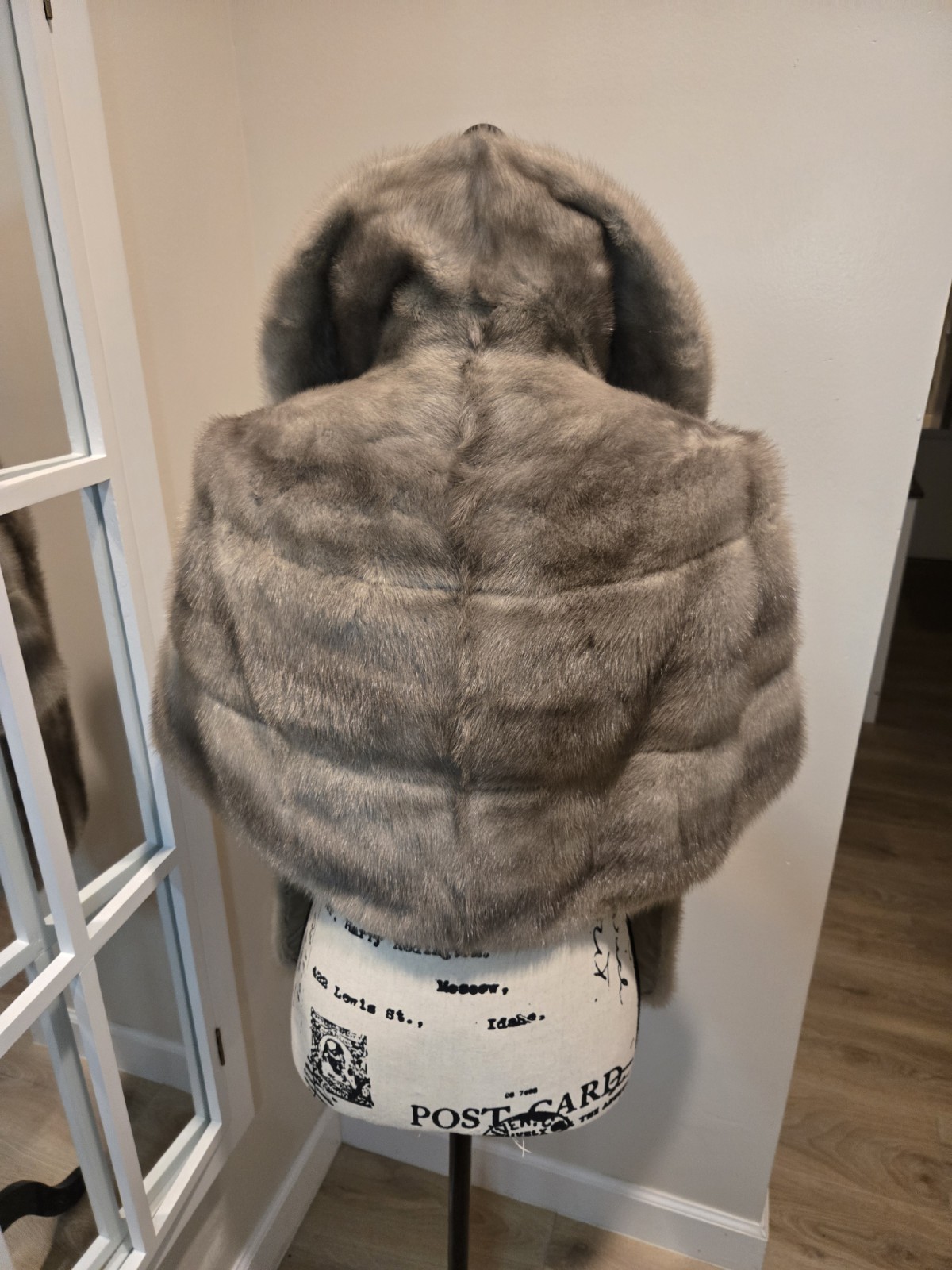 Luxury Vintage Furs Natural Blue Mink Stole Wrap Cape Bolero Wedding Bridal Fur