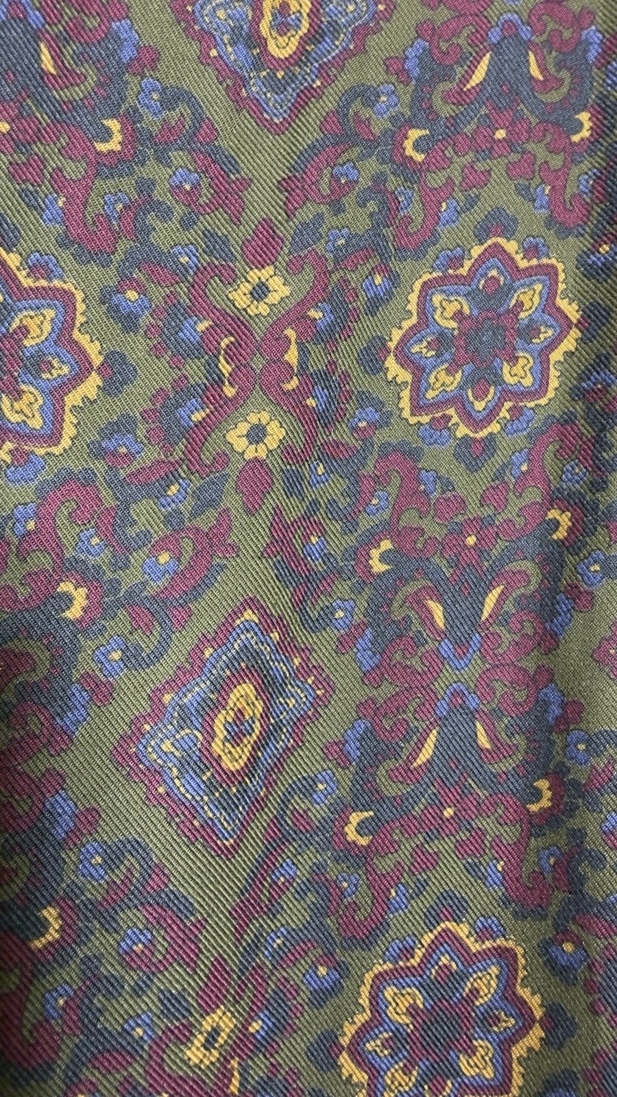 VTG Jos A Bank Skirt Suit 8 Rayon Burgundy GeometricP Paisley Mock Neck Jewish