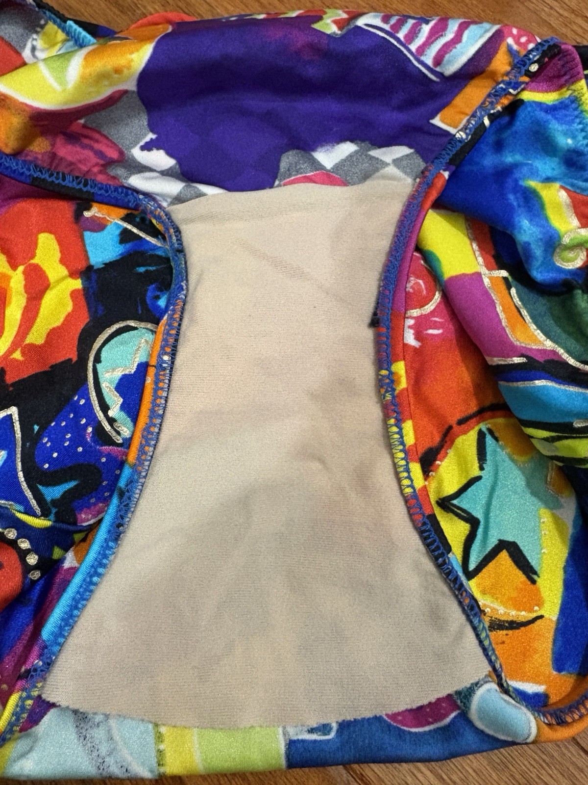 Vtg 80s 90s Gottex Bathing Suit Sz 8 Bold Pattern Colorful Abstract One Piece