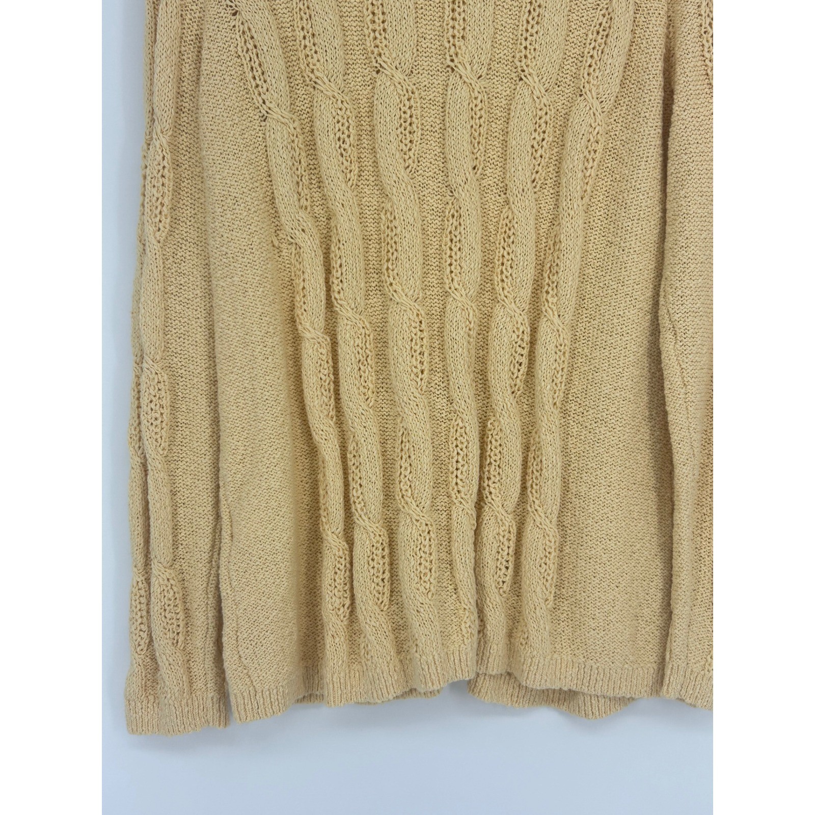 „NWT” J. Jill Women’s Cable Knit V-Neck Sweater In Sunshine Yellow- Size Large