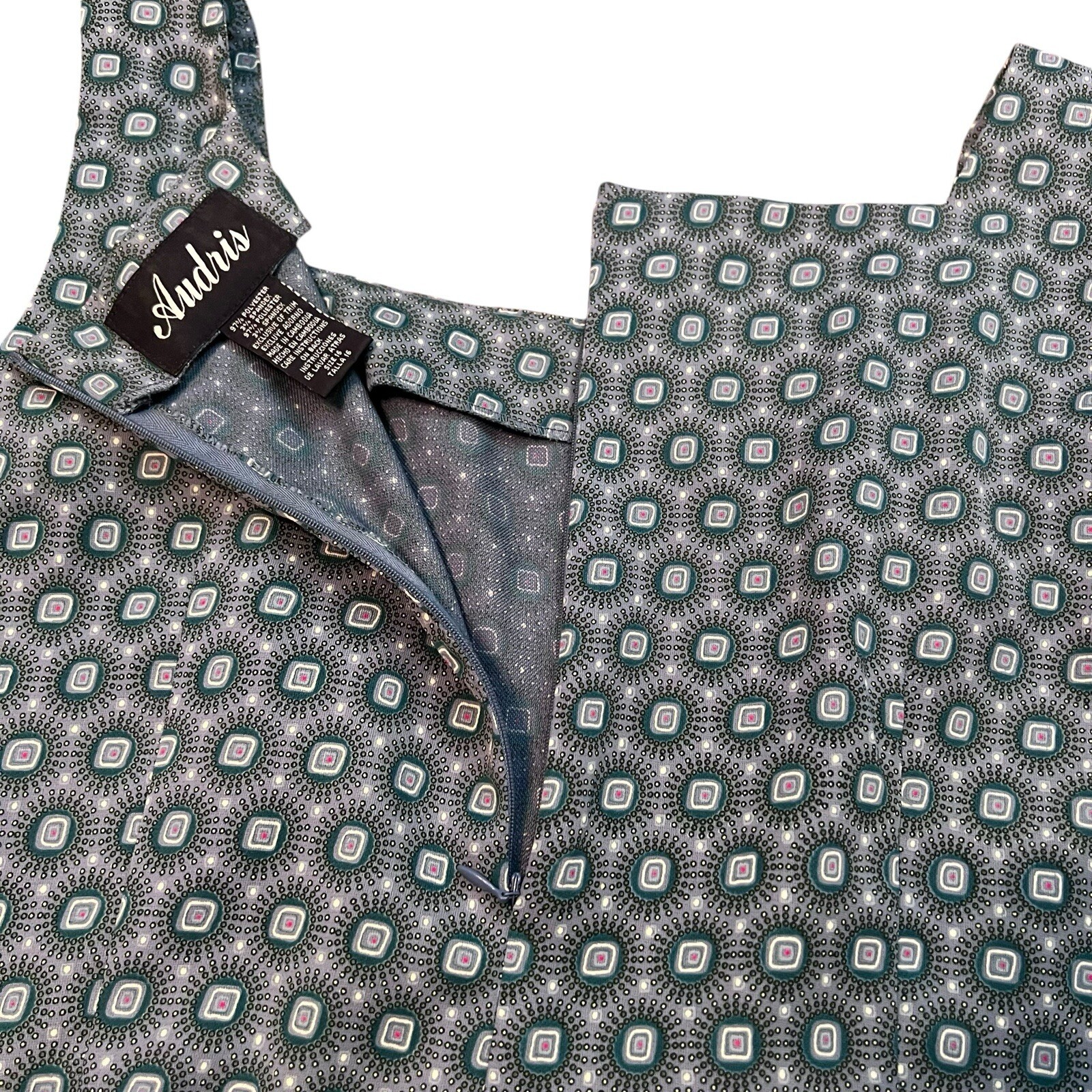 Audris Vintage 90s Jewel Print Two Piece Set Size 16 Top and Skirt