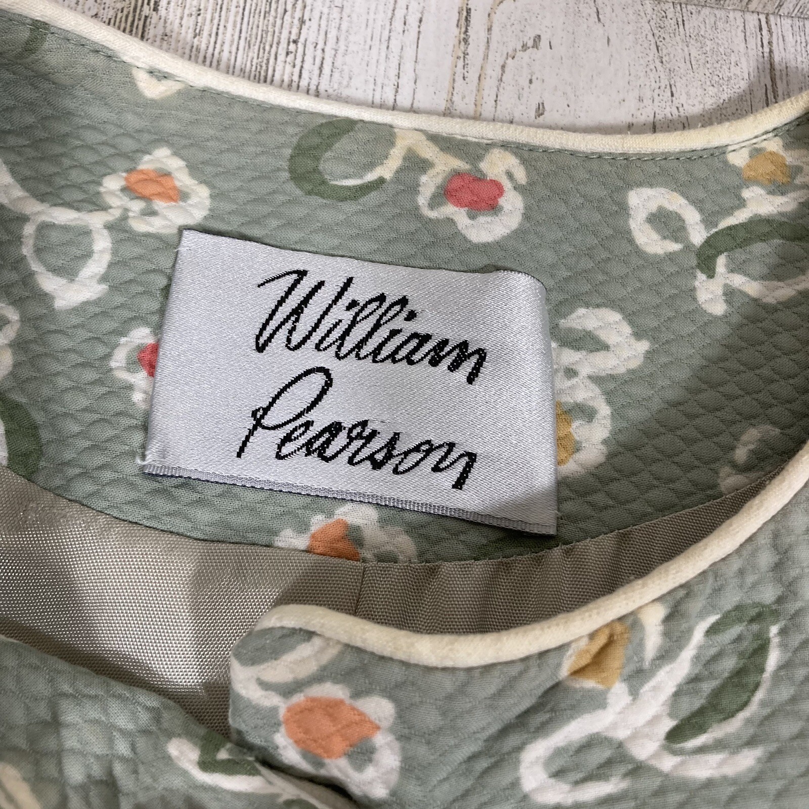 William Pearson Shift House Dress Woman XL Green Orange White Knee Length