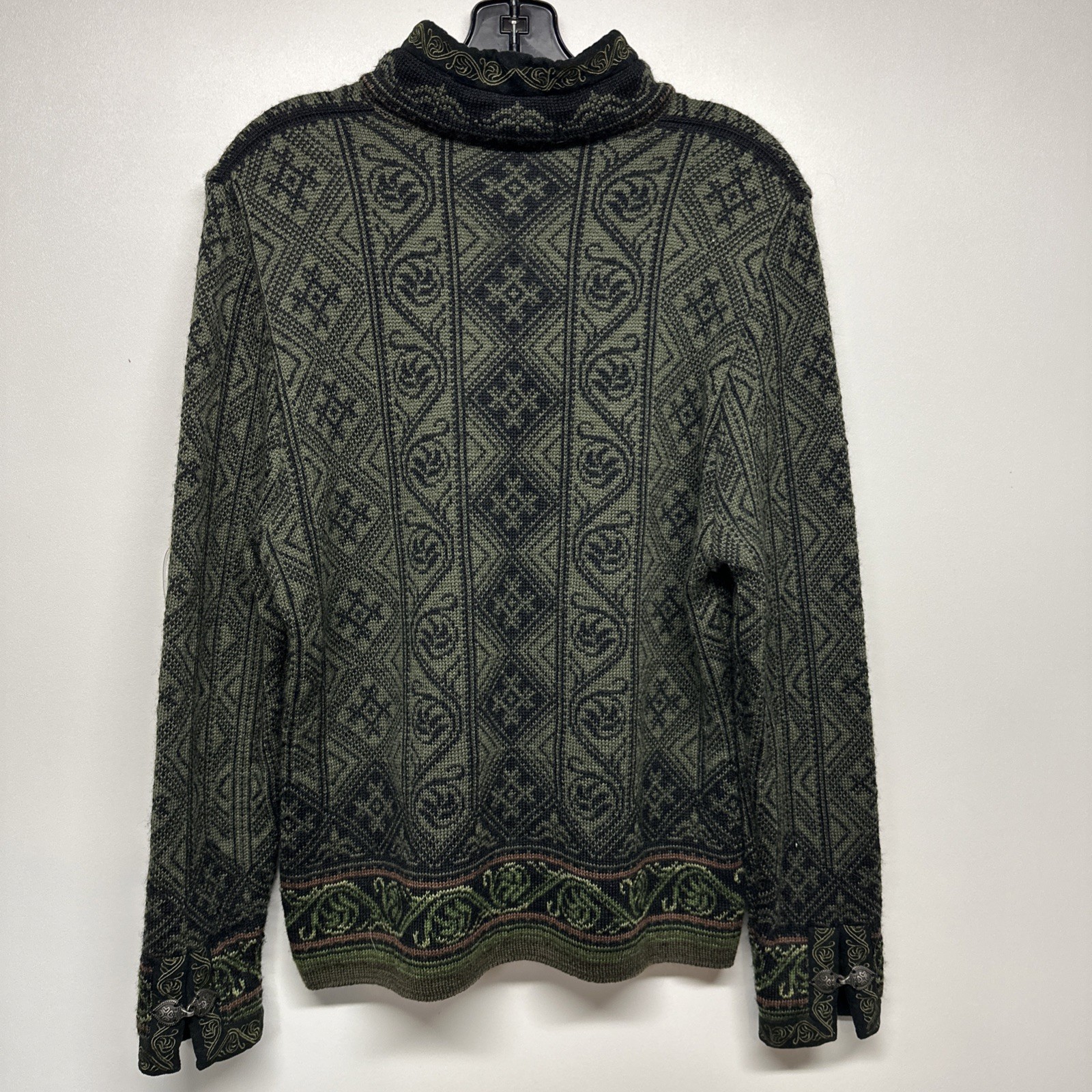 Women’s Dale Of Norway 100% Wool Pullover Sweater Ladies Large L Olive/Black