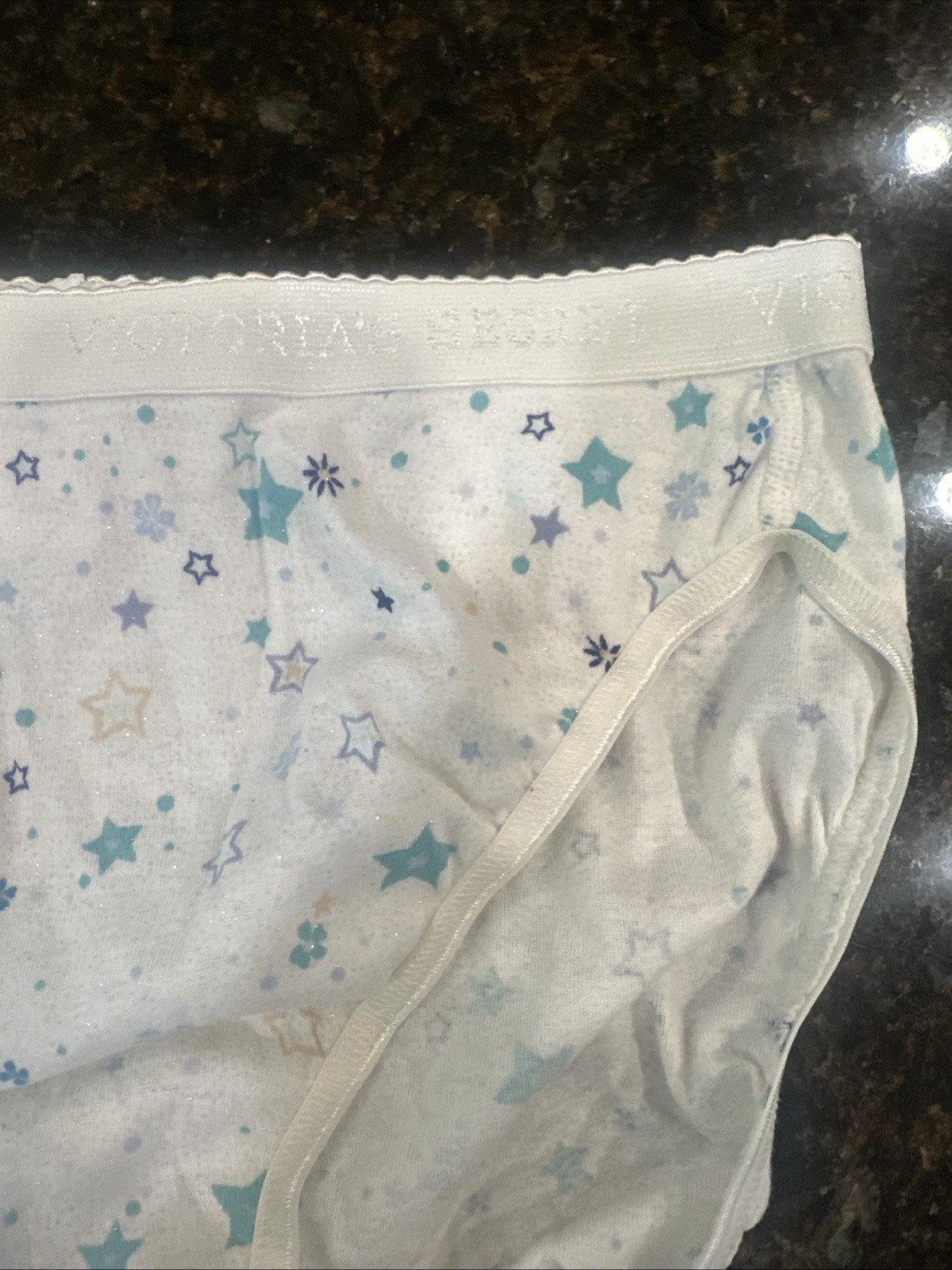 Vintage Size Large Signature Cotton Victoria’s Secret Brief White with Stars