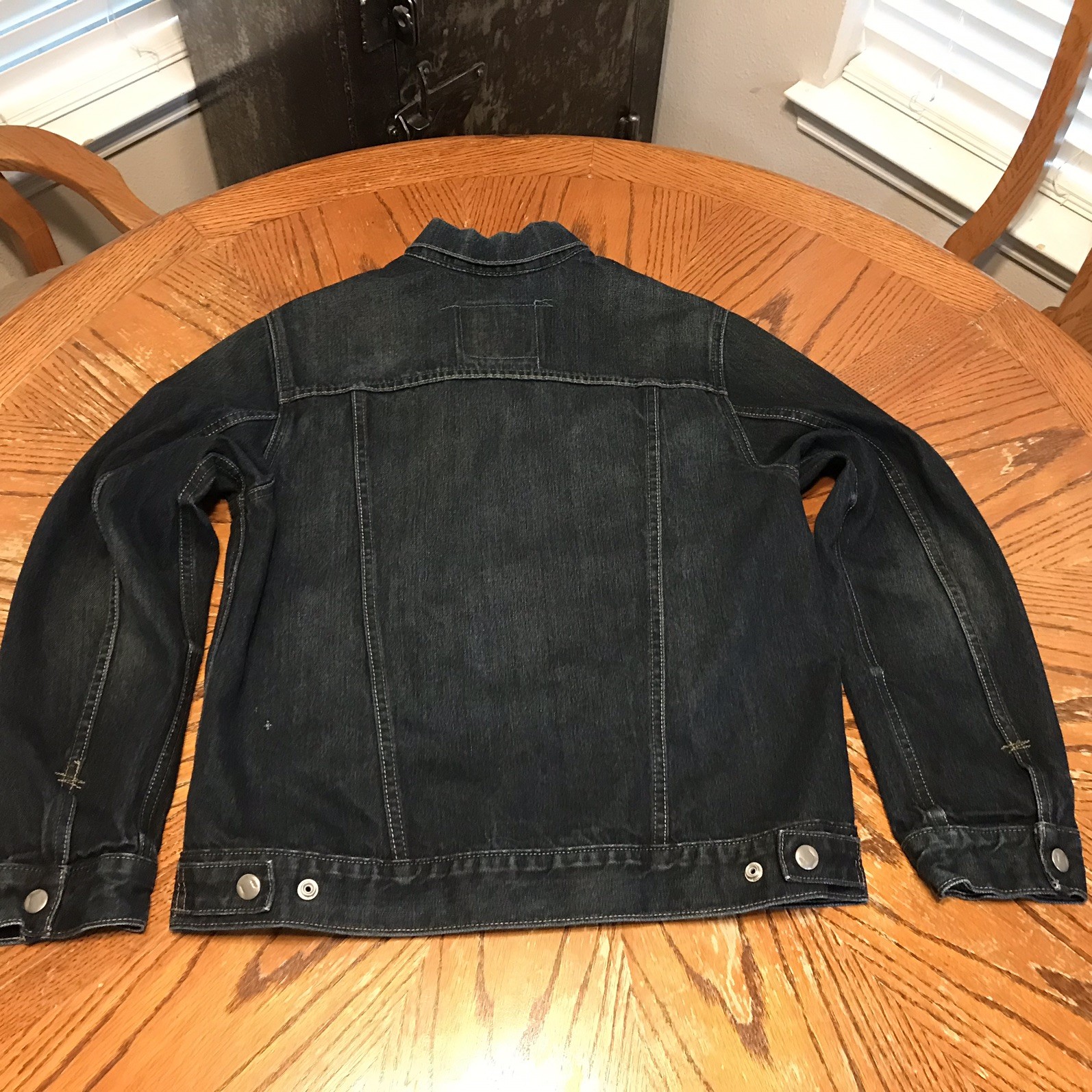 LEVIS Jean Jacket Moto Style Trucker #57540 Denim Zipper Rare Snaps Vintage XL
