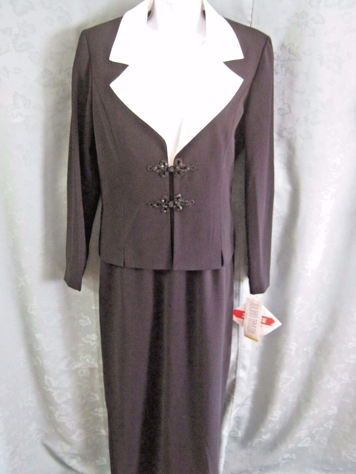 Julian Taylor Dress & Jacket Set Size 6 Evening Occasion Outfit B&W Washable NWT