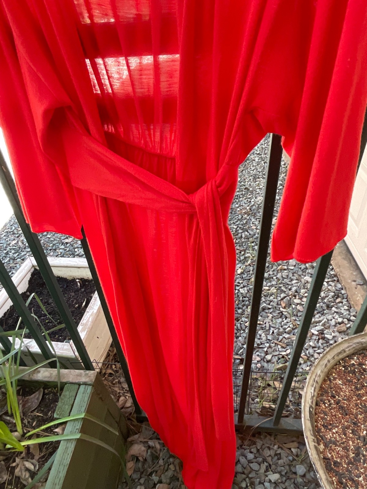 BP-VINTAGE VASSARETTE FOR YOU RED/ORANGE ROBE LADIES W/BELT COTTON/POLYESTER