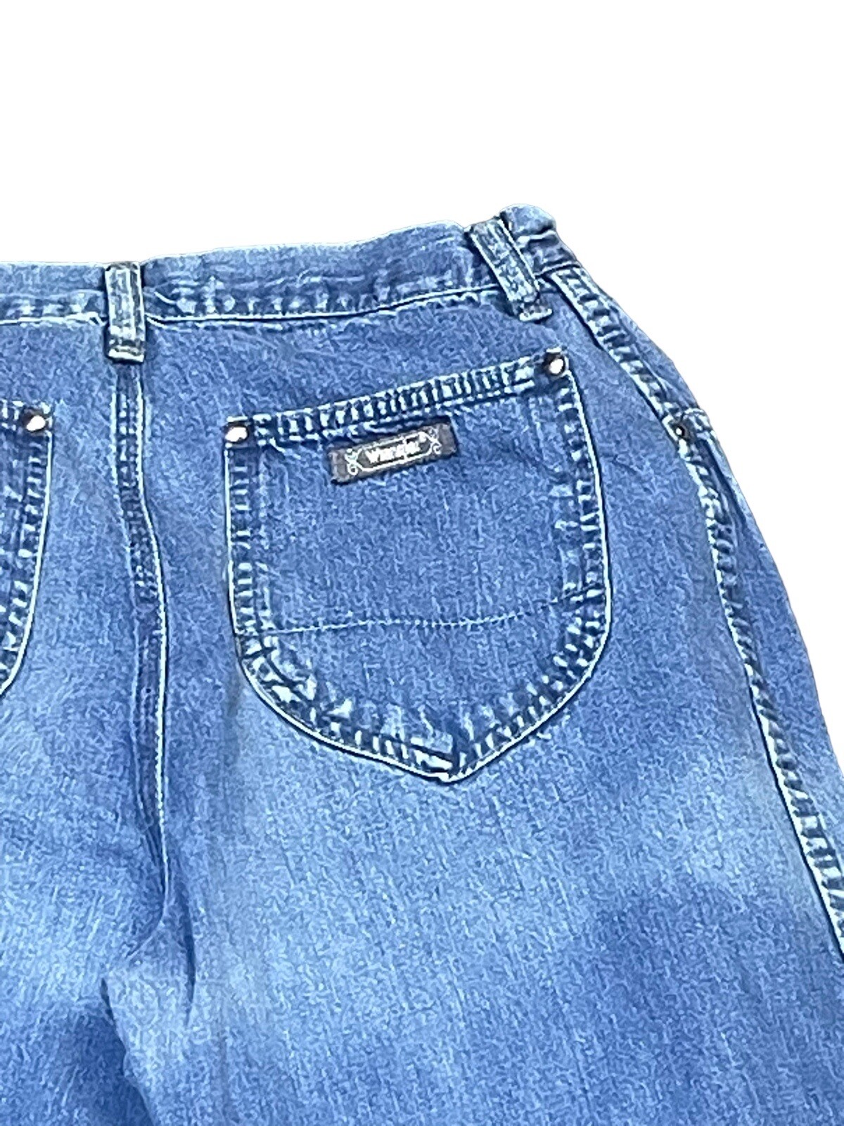 Vintage Women’s Wrangler Jr Fit High Waist Denim Blue Jeans Size 9 (27”x30”) USA