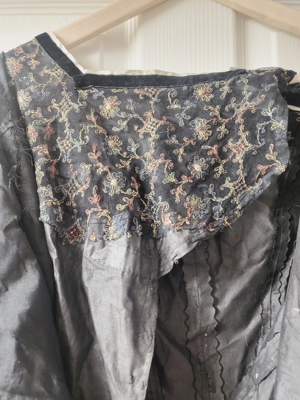 Antique Edwardian Victorian Black Evening Dress As Is Small