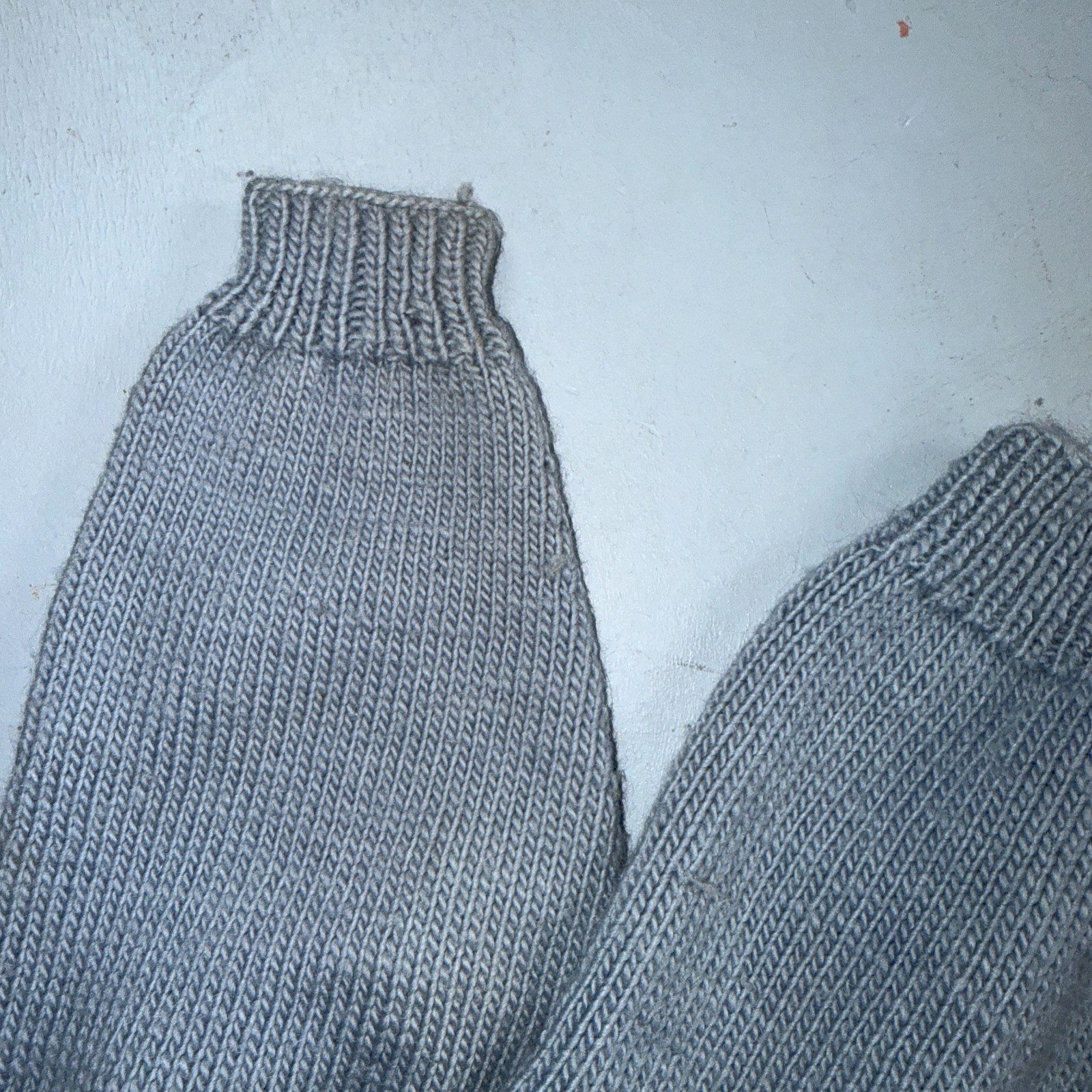 VTG Blue Knitted Isle Sweater Pullover Handmade Knit 60s 70s Grandma core Chic