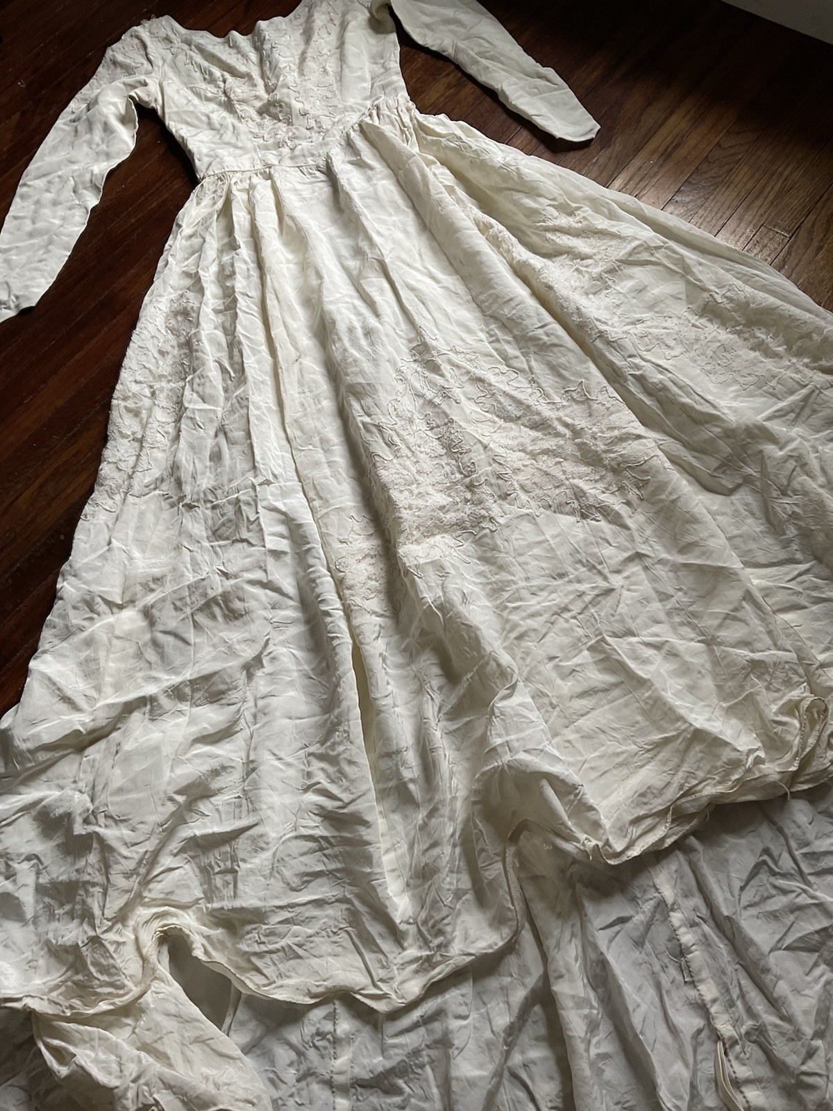 VTG Ivory Lace Dress Edwardian Victorian 70s High Neck 9/10 Prairie Coquette