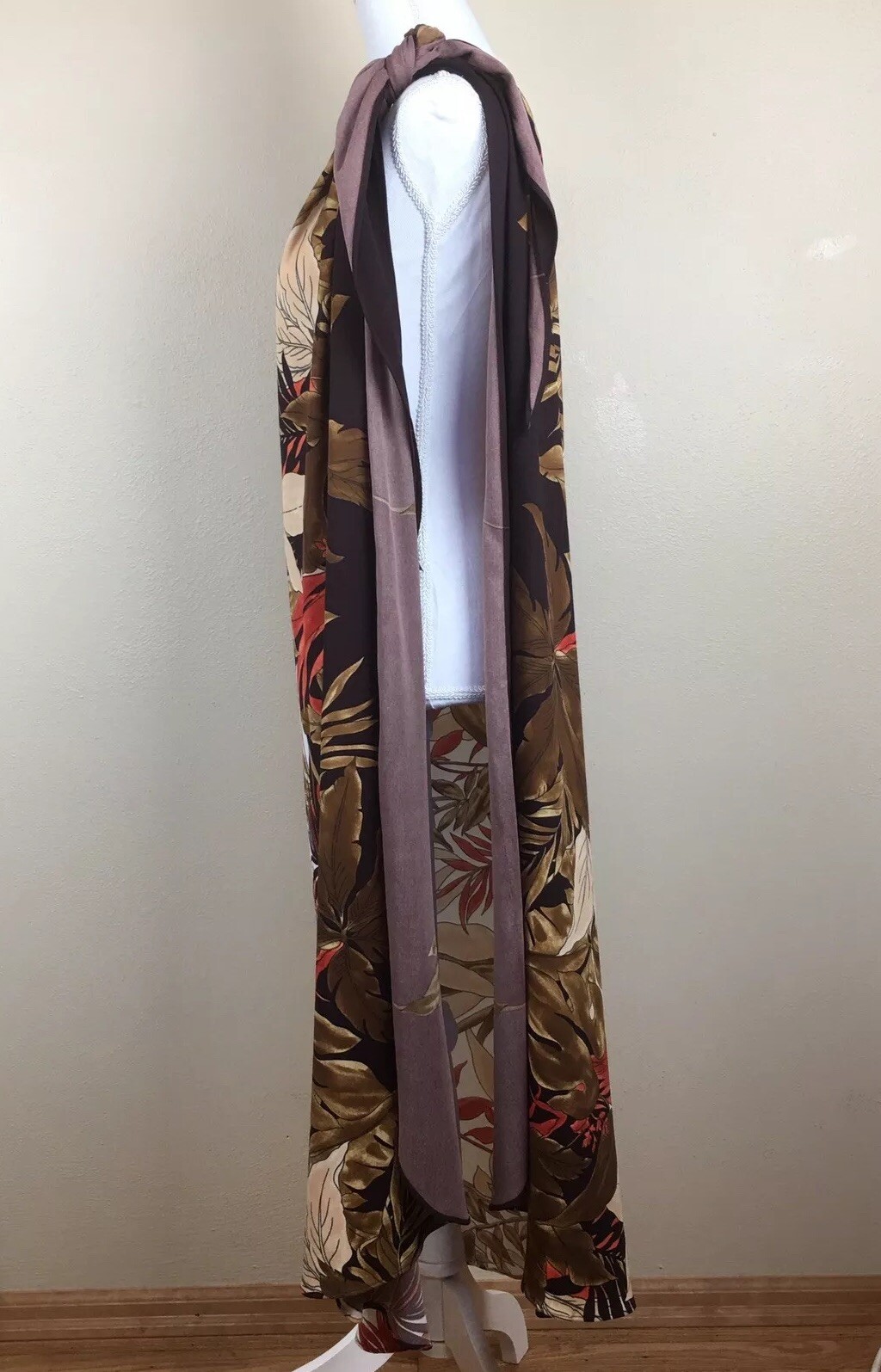 Vintage 1970’s Royal Palm Brown Hawaiian Beach Wrap Sarong