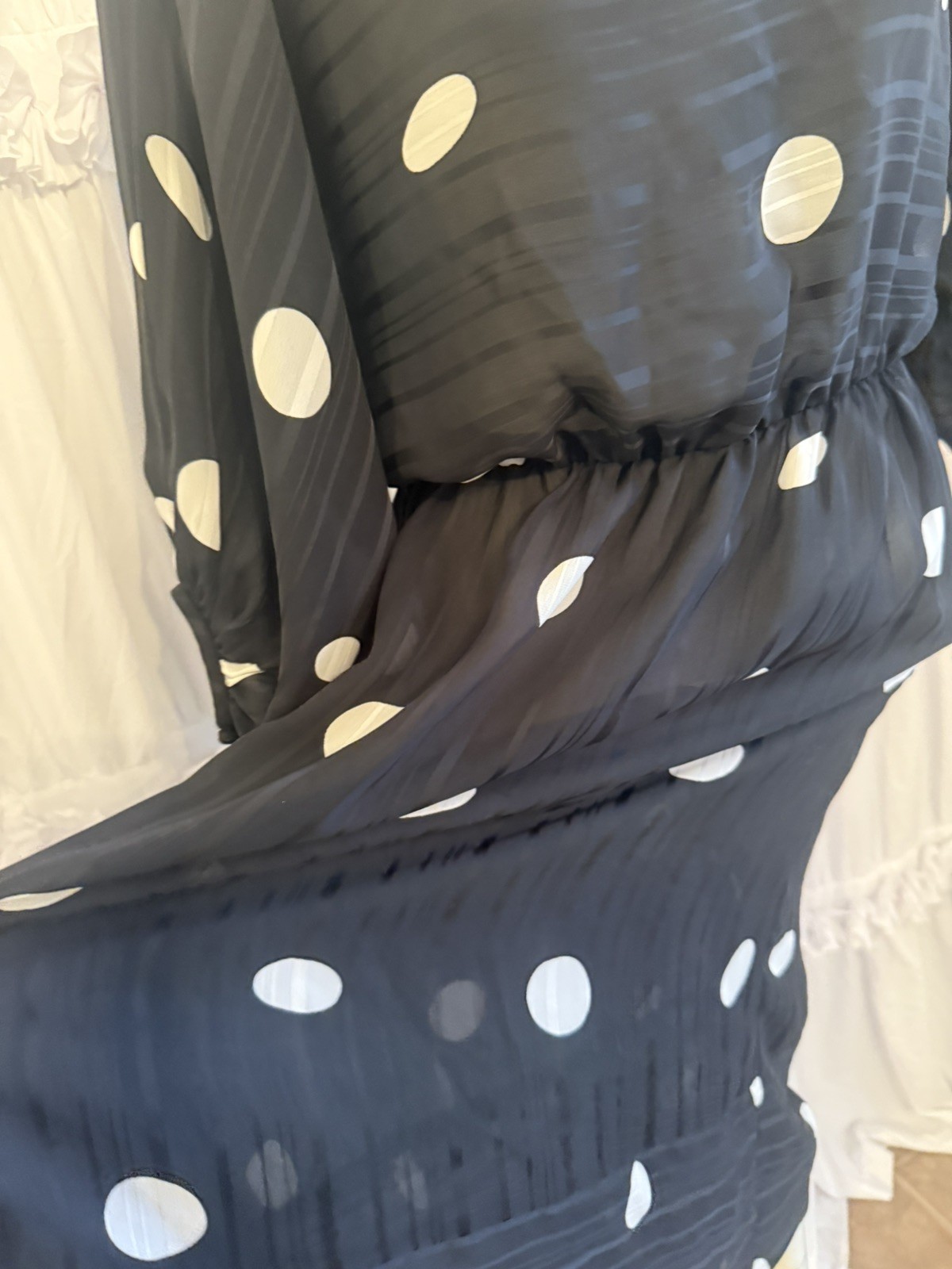 Vintage 80’s Claudia Cooper Dress Medium Polka Dots Black & White
