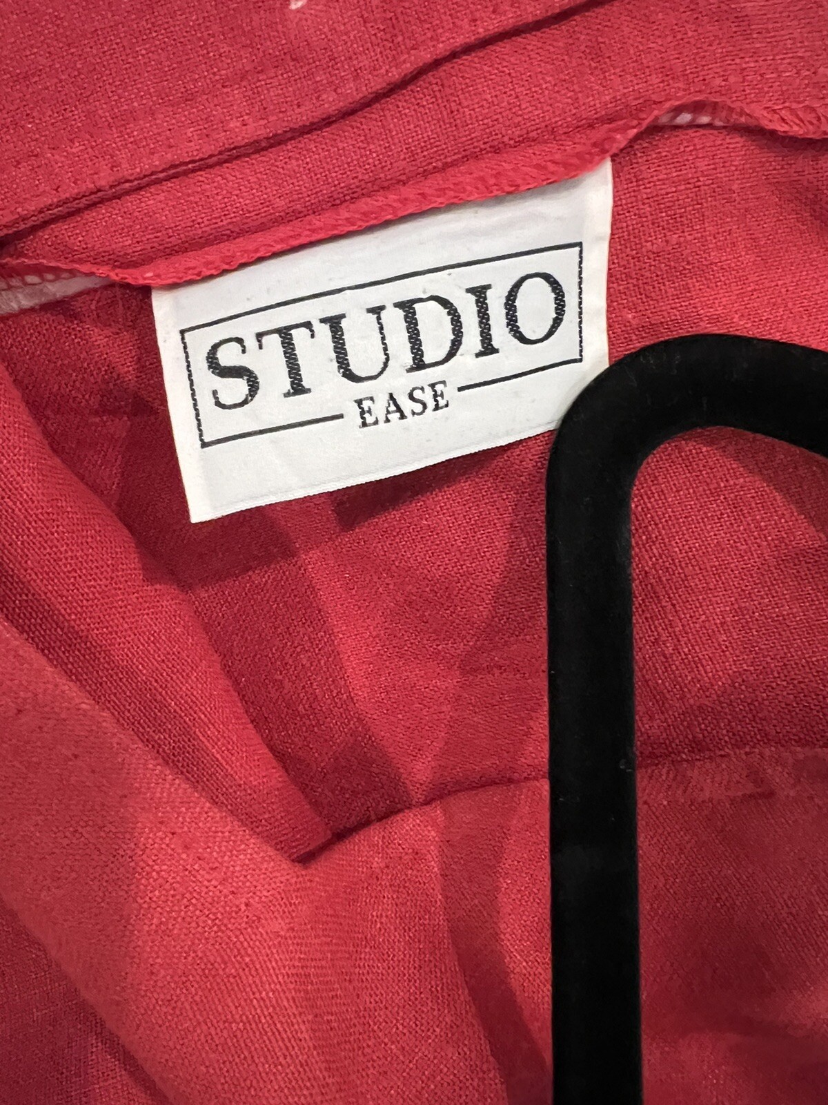 Vintage 90s Red Sleeveless Dress Flax Linen Blend Empire Waist Minimalist Sz 16