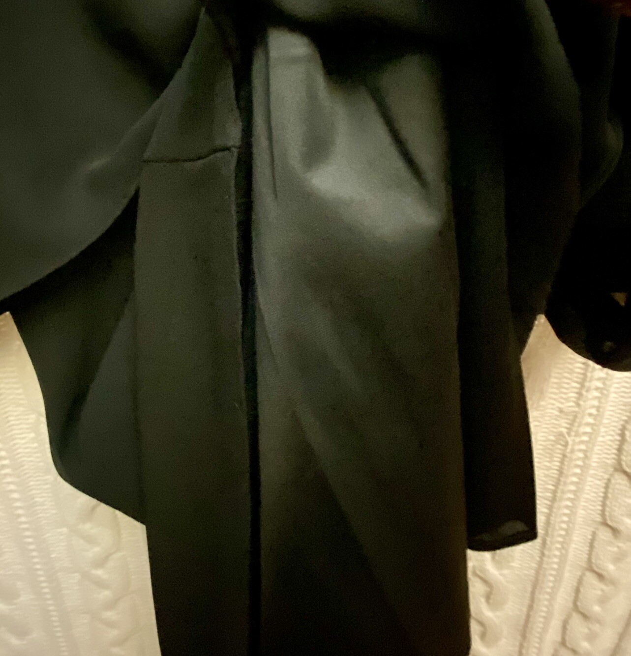 VTG Drapers & Damon Black Evening Gown Dress 14 USA Sheer Over Cape Goth