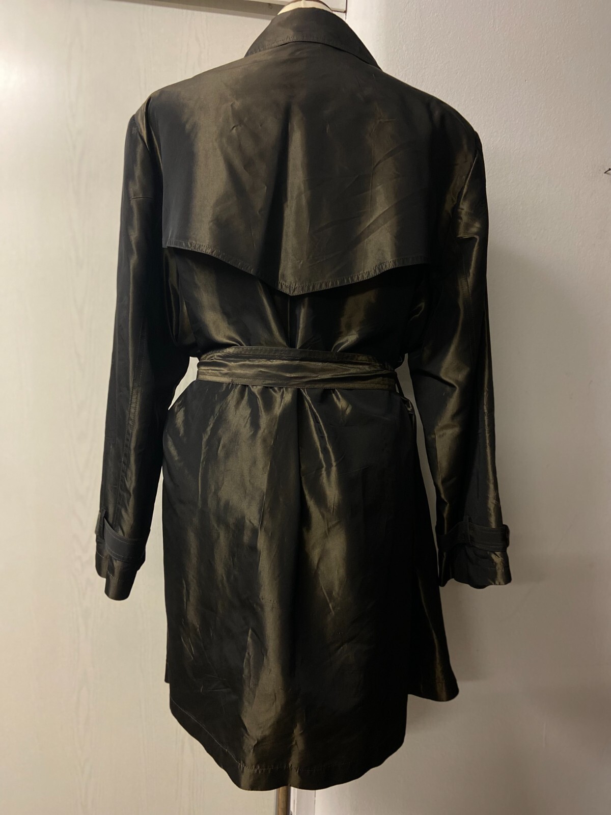 Women’s 80s belted Trench Coat by Mirjana Maric | Eggplant hued | Size EU 44