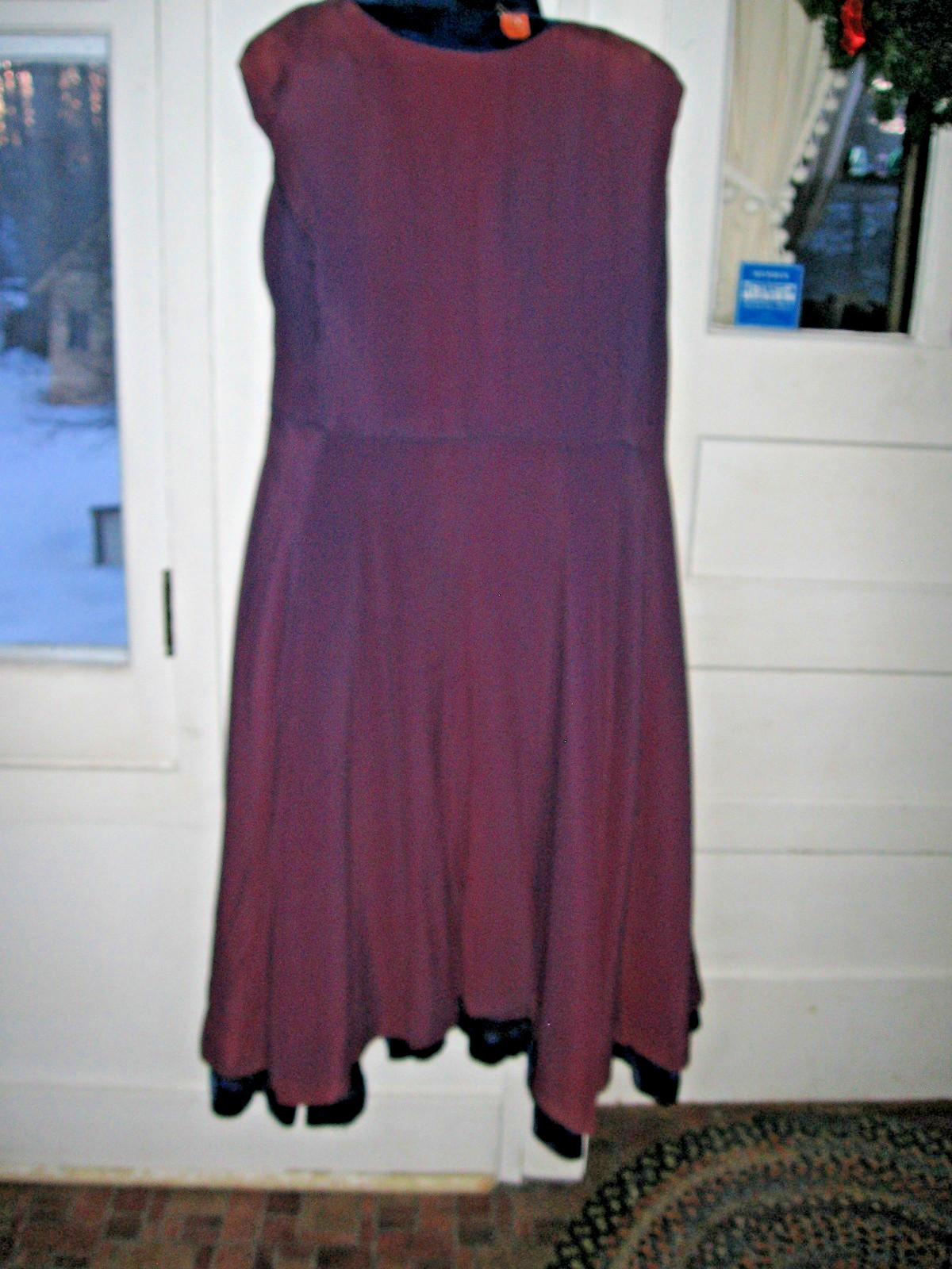 VINTAGE 1940 ART DECO BLUE VELVET PRINCESS DRESS/OPERA COAT -DRY CLEANED