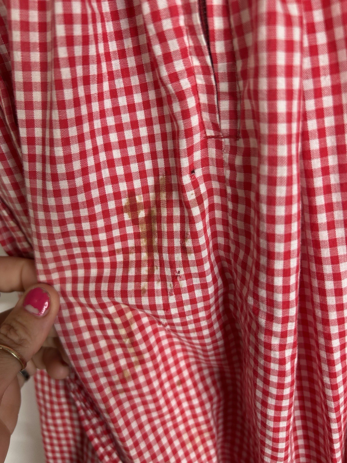 Vintage 1970’s Dress Women’s Red Gingham Western Cowgirl Prarie