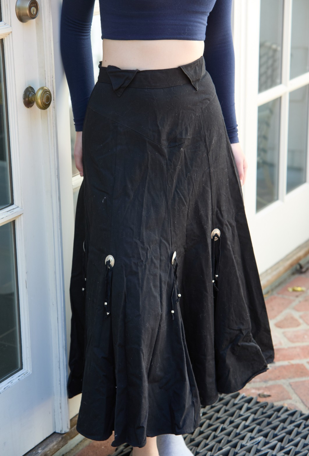 Vintage Circle T Marilyn Lenox 9/10 Skirt Conchos Western Maxi Full