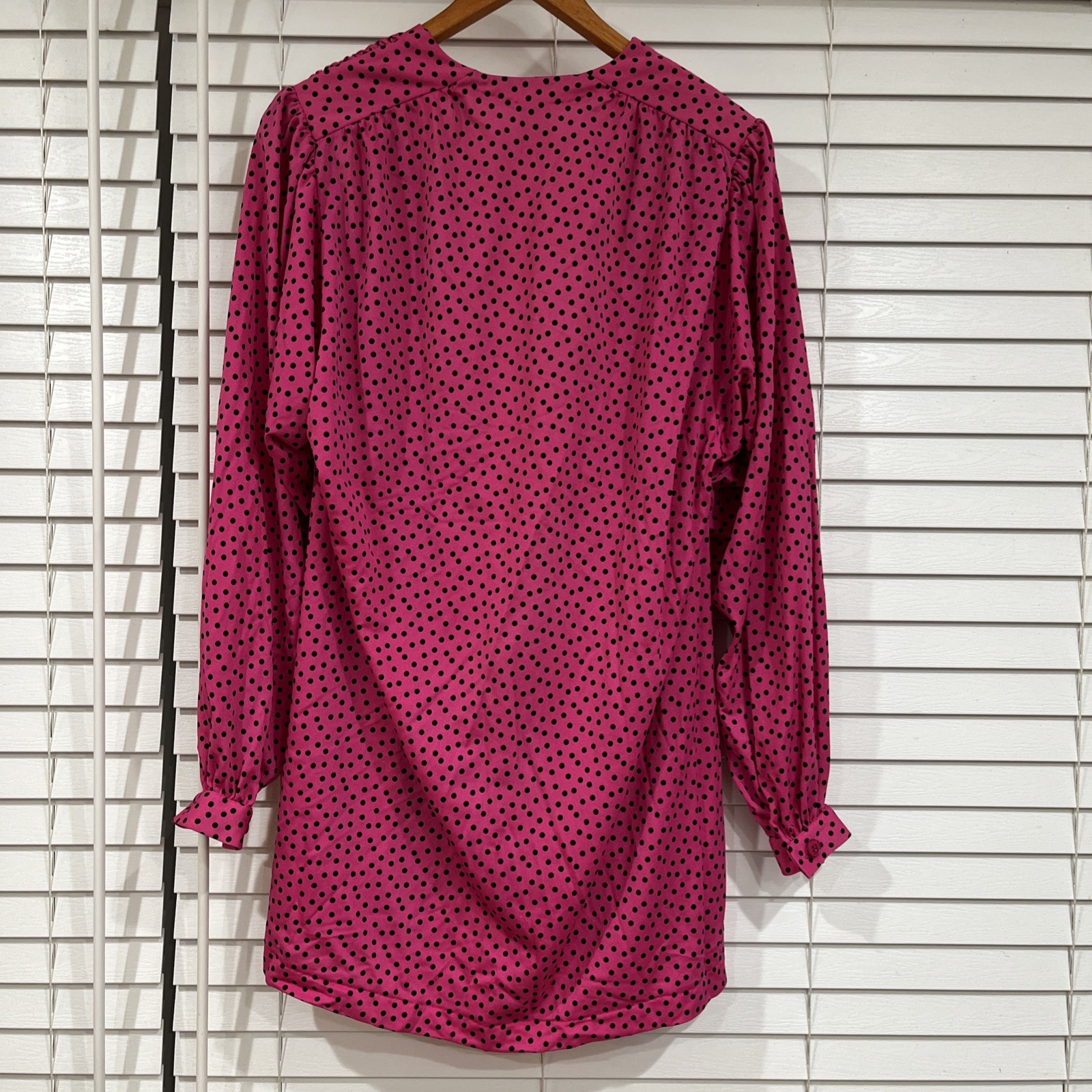VTG Gottex Women’s Small Cover Up Open Front Kimono Topper Pink Black Polka Dot