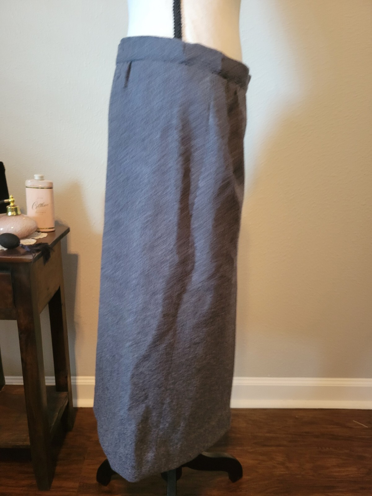 Vintage Gray Pleated Wool Skirt By JAEGER London, A-line, Size 16