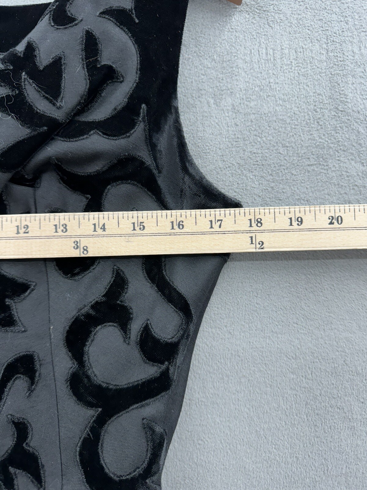 VTG 50’s 60’s Women’s Black & Velvet Wool Evening Dress Tag See Measurements