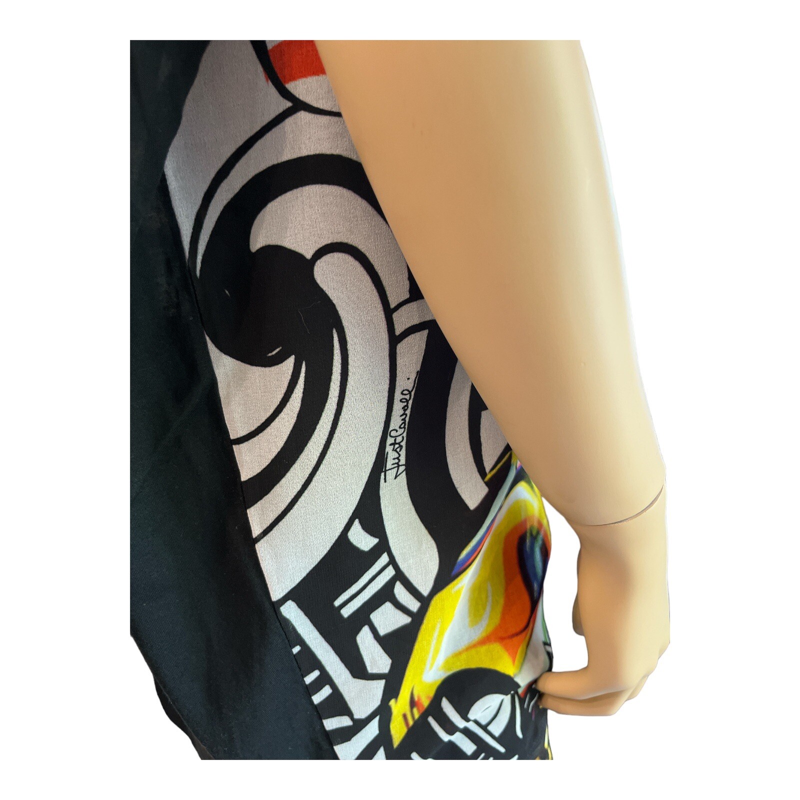 Vintage ROBERTO CAVALLI Just Iconic GRAFFITI Tunic Top Street Punk Rock Sz L