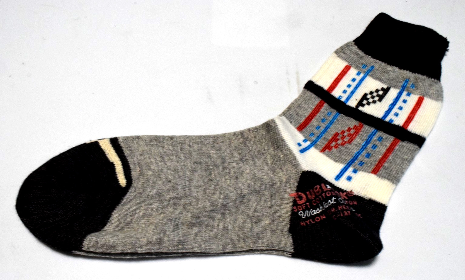 Argyle Socks VTG King James 40s 50s Gray Black Red Checker Argyle 7 x 7 Boys 8