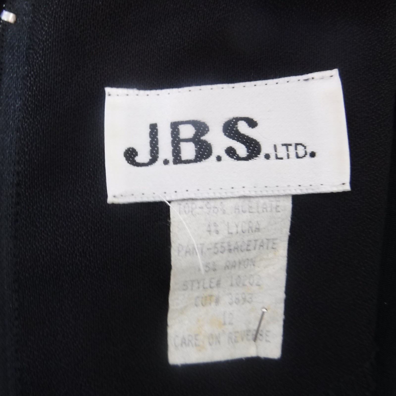 JBS LTD Vintage Black Silver Metallic Knit Tunic Top Short Sleeve Crew Neck 12