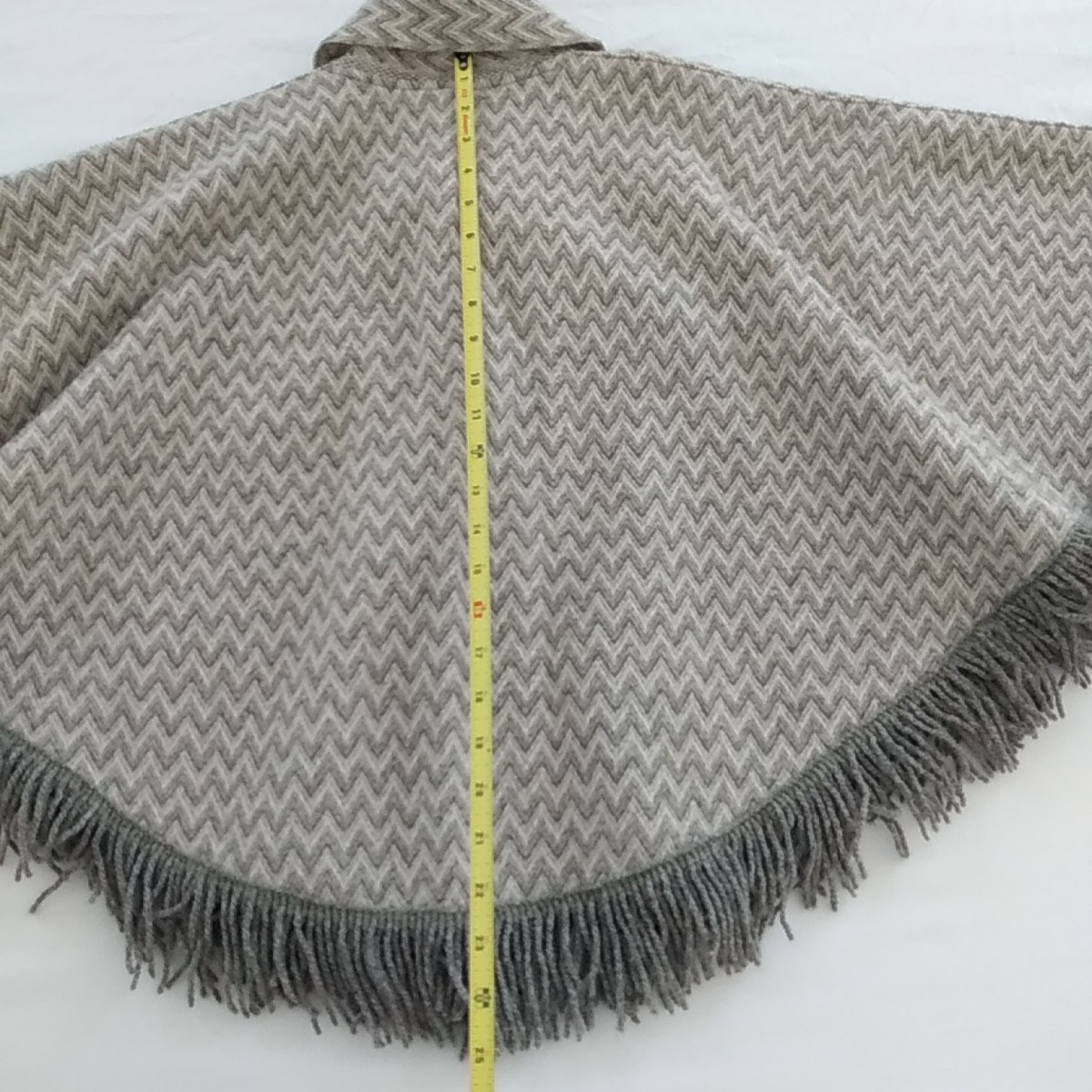 Women’s Collared Cape Poncho Shawl With Scarf Herringbone Chevrons One Size