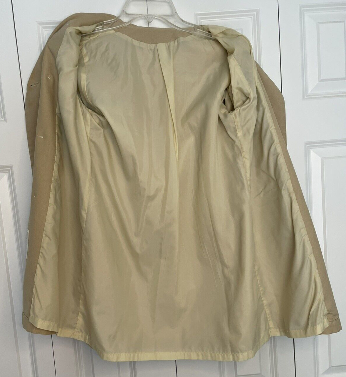 Vintage Jerold Outer Banks Collection XS Beige Double Breasted Lined Jacket Coat