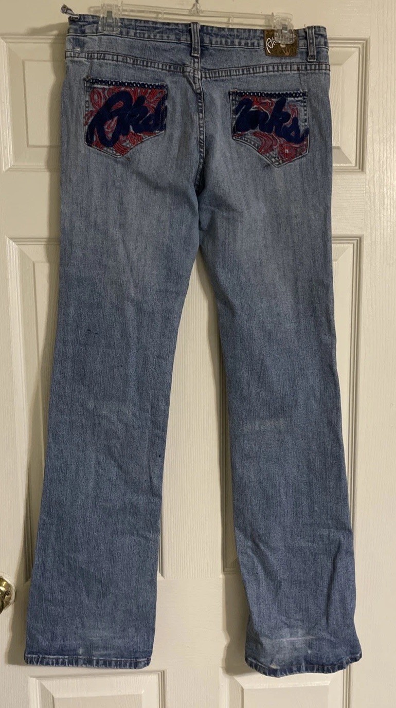 Akdmks Jeans Juniors Women’s 14 Y2K Vintage 32×33 Light Wash Blue Grunge Skater