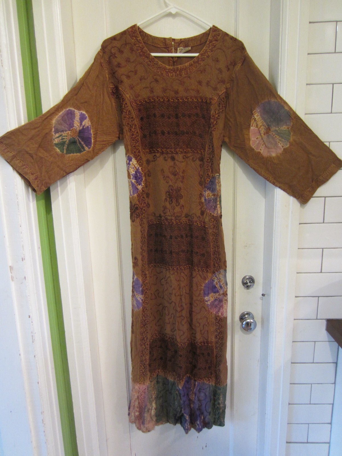 vintage MAGIC Midi Dress from India… Free Size ~ Rayon… BOHO FESTIVAL FAIRY