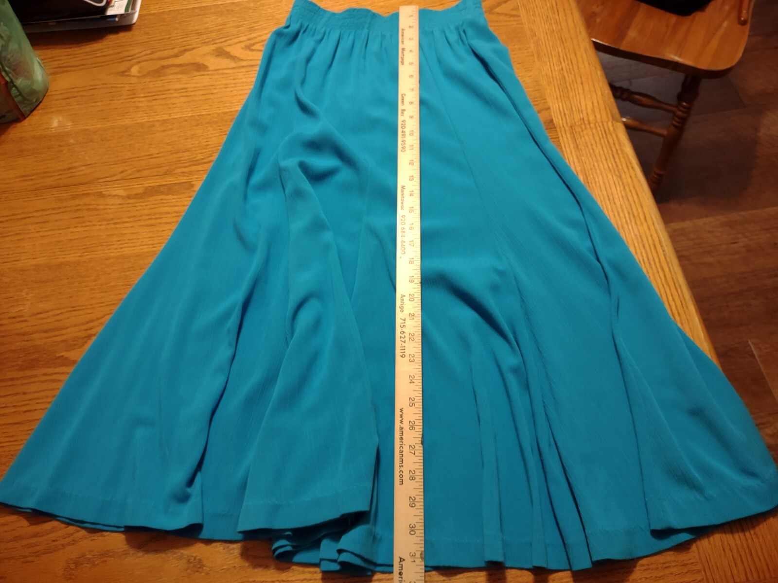 Vintage Peter Popavitch Skirt, M, Made in USA, Bright Teal