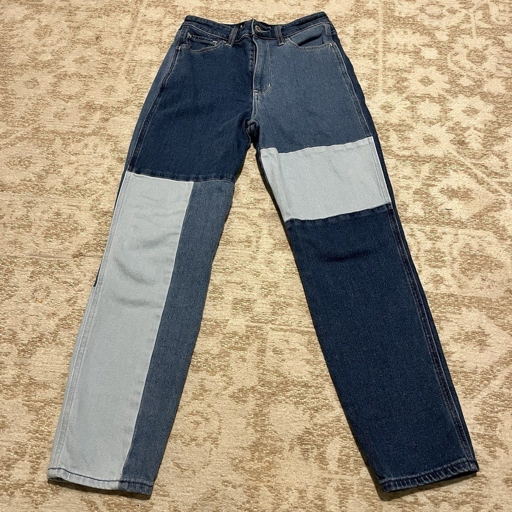 Hollister Ultra High-Rise Patchwork Mom Jeans Women 25×27 90s Retro Vintage