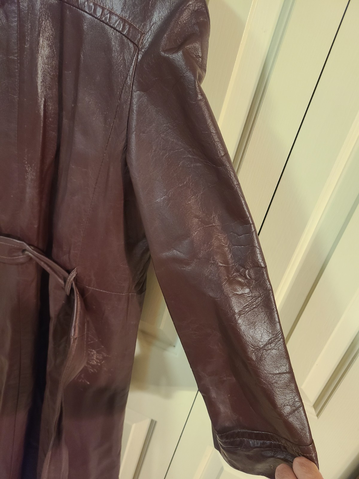 Vintage Golet Leather Coat Womens Sz 12 Dark Red Mid Century 50s 60s Gole’t