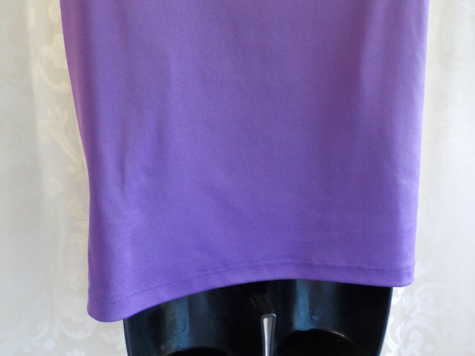 Vintage N Touch Blouse Size PM Purple Moch Neck Sleeveless Side Vents Blend