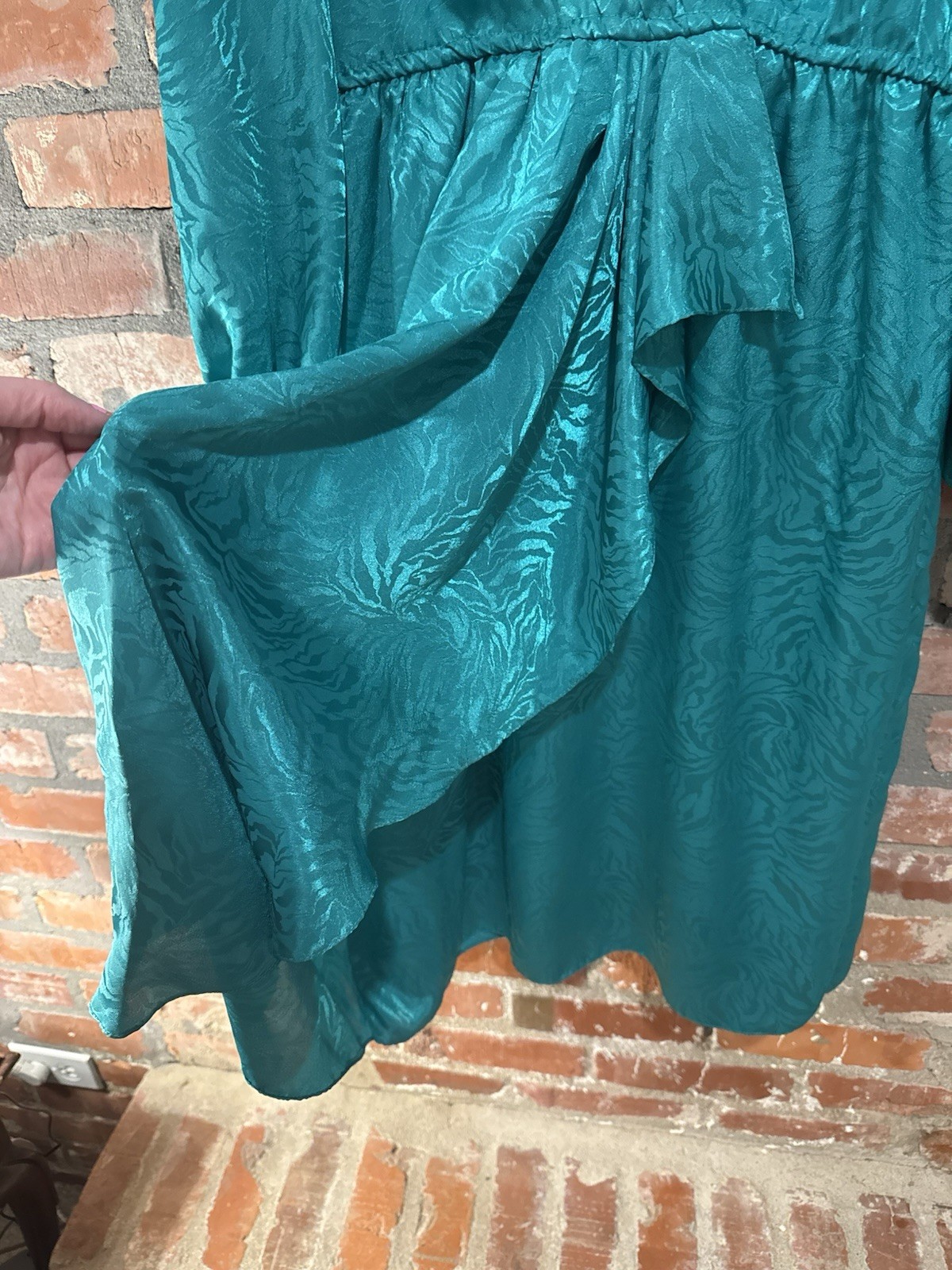 Vintage 1980s Wrap Dress Complete With Shoulder Pads And A Belt