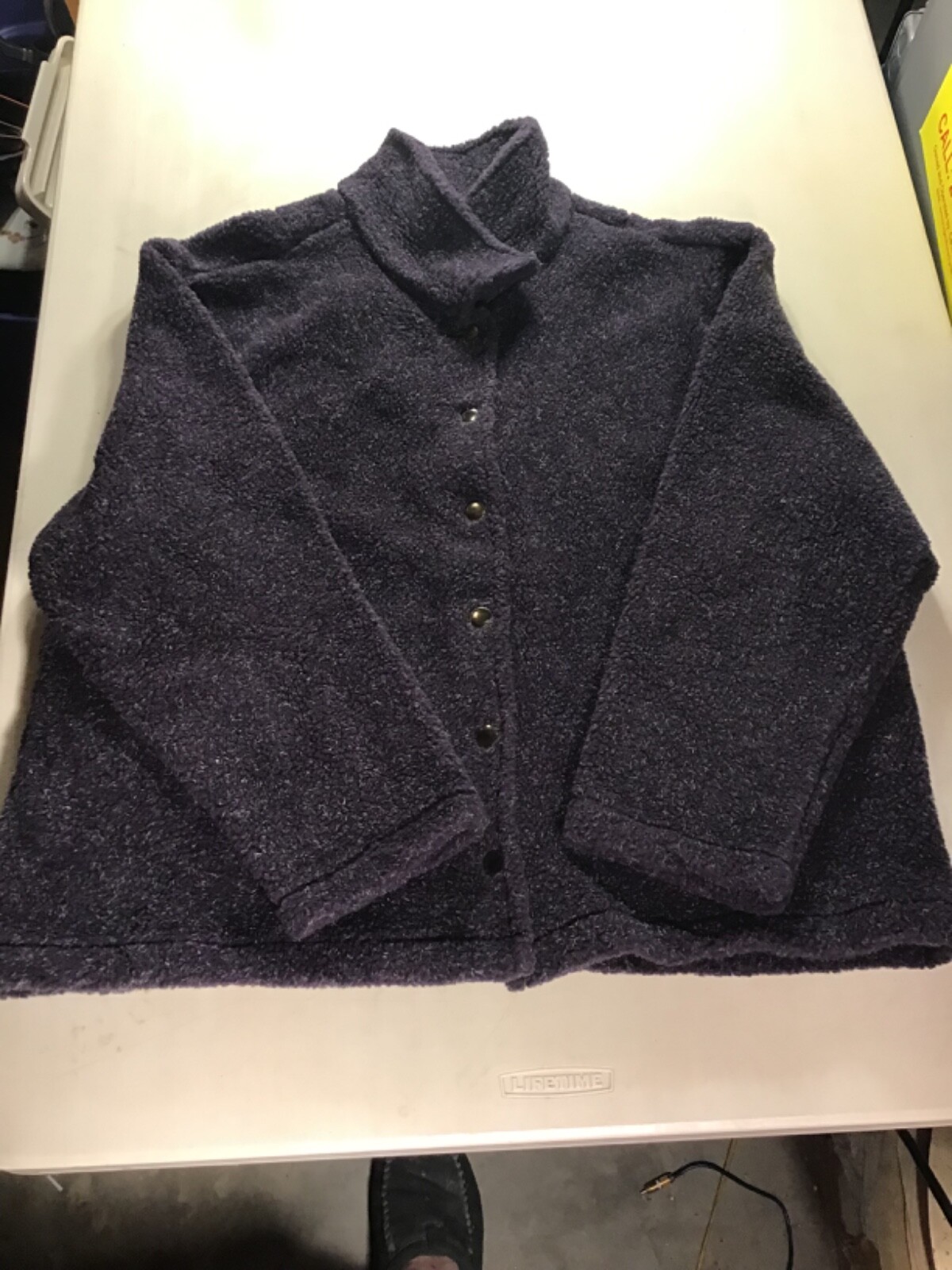 Vintage Real Comforts Button Up Fleece Womens XL 1990s Black